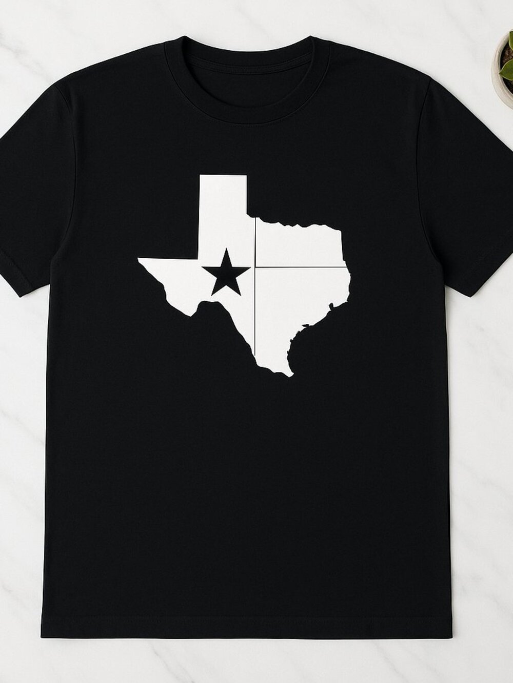 Texas State Outline Star Graphic Tee | Black Texas Pride T-Shirt